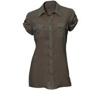Hemdbluse HEINE, Damen, Gr. 40, grün (oliv), 80% Viskose, 20% Baumwolle, unifarben, Blusen Hemdbluse (47122706-40) oliv