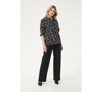 Kurzarm-Bluse Regular fit Black/White Abstract Print black white EU 42 / UK 14