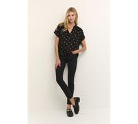 Kurzarm-Bluse Regular fit Black With Mustang Dot black brown EU 34 / UK 6