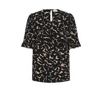 Kurzarm-Bluse Regular fit Nature/Black Flower Print floral XS