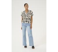 Kurzarm-Bluse Regular fit Sand Melange/Water Color Print melange EU 34 / UK 6