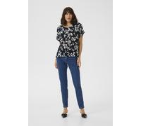 Kurzarm-Bluse Relaxed fit Marine Flower floral EU 36 / UK 8
