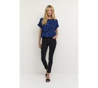 Kurzarm-Bluse Relaxed fit Midnight / Blue Flowers floral EU 34 / UK 6