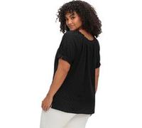 Große Größen: Bluse mit Lochstickerei und Carmen-Ausschnitt, schwarz, Gr.48