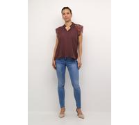 Kurzarm-Bluse Straight fit Rum Raisin rust EU 34 / UK 6
