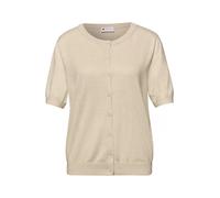 Cardigan STREET ONE, Damen, Gr. 42, smoke beige meliert, Strick, Obermaterial: 60% Viskose, 40% Baumwolle, unifarben, normal hüftbedeckend, Rundhals, Bündchen, Strickjacken, Kurzarm-Cardigan mit Rundh
