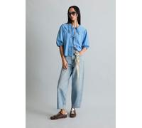 Kurzarm-Crinkle-Matrosenbluse regular blau M
