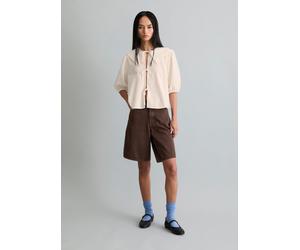 Kurzarm-Crinkle-Matrosenbluse regular weiss XXL