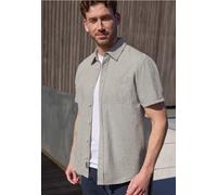 Street One MEN Herren Kurzarm Hemd aus Leinenmix