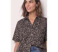 Hemdbluse STREET ONE, Damen, Gr. 38, braun (light terra mocha), Web, 100% Baumwolle, normal normal, V-Ausschnitt, abgesteppt, Blusen Hemdbluse, aus reiner Baumwolle (14352551-38) light terra mocha