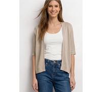 Strickjacke STREET ONE, Damen, Gr. 36, clay sand, Stoff, 53% Polyester, 46% Viskose, 1% Metalfaser, unifarben, comfort fit normal, ohne Ausschnitt, normaler Saum, Strickjacken Strickjacke, in Unifarbe