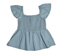 Kurzarm-Jeansbluse 601107 für Mädchen 6-7A / 116-122cm