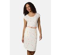 Shirtkleid RAGWEAR "Lilithe Hearts YOUMODO", Damen, Gr. S (36), Normalgrößen, elfenbeinfarben, Material 50% Baumwolle, 50% Modal, tailliert knieumspielend, Rundhals, Ärmel ohne Ärmelschlitz normaler S