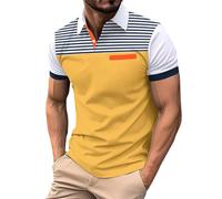 Kurzarm Poloshirt für Herren 100% Baumwolle Herren Polo Shirt mit Stickerei Angenehmes Regular Fit Shirt Herren Hemden Kurzarm Poloshirt Herren Kurzarm Braun Funktionsshirt Herren Kurzarm XXXL