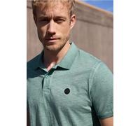 Poloshirt STREET ONE MEN, Herren, Gr. M (40), caribbean grün, Web, 100% Baumwolle, gemustert, comfort fit normal, hoch geschlossener Ausschnitt, normaler Saum, Shirts, in washed Optik (15631844-M) car