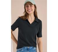 Poloshirt CECIL, Damen, Gr. L (42), palm breeze grün, Jersey, Obermaterial: 100% Baumwolle, unifarben, regular fit normal, ohne Ausschnitt, Shirts, mit seitlichen Schlitzen im Saum (77535701-L) palm b