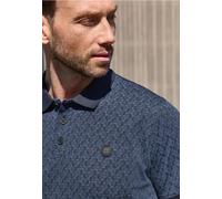 Poloshirt STREET ONE MEN, Herren, Gr. M (40), schwarz ink blau, Web, 100% Baumwolle, unifarben, normal 3/4-Länge, hoch geschlossener Ausschnitt, abgesteppt, Shirts, aus reiner Baumwolle (29447428-M) s