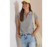 Kurzarm Poloshirt mit Streifenstruktur