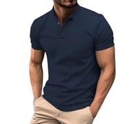 Kurzarm-Poloshirts für Herren - Business-Revers-Shirt, solide Arbeit, Poloshirt, normale Passform, formelle Tops, lässig, einfarbig, Polos, Outdoor-Freizeithemden, Umlegekragen, Bluse, bügelfreies