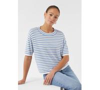 Kurzarm-Pullover aus Feinstrick im Boxy Fit blau 36