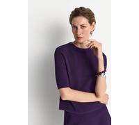 Kurzarm-Pullover mit Rippkragen M mulberry