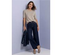 Kurzarm Pullover mit Rundhals in Unifarbe