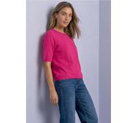 Kurzarm Pullover mit Rundhals in Unifarbe