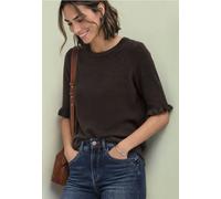 Kurzarm Pullover mit Rundhals und Rüschen