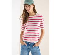 Cecil Damen Kurzarm Pullover mit Struktur und Streifen in Pink, Gr: XXL