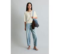 Kurzarmpullover MARC O'POLO DENIM, Damen, Gr. XL, beige (creamy weiß), Strick, Obermaterial: 50% Baumwolle, 50% Modal, relaxed fit normal, Rundhals, Rippbündchen, Pullover, relaxed aus weichem Organic