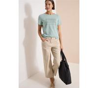 Cecil Rundhalsshirt Damen Zebra Burnout Kurzarm 50% Baumwolle/50% Polyester Crystal Mint Gr. S (38)