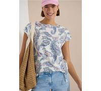 Kurzarm Shirt mit Boat Neck und Raffung