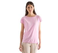 Rundhalsshirt CECIL, Damen, Gr. XL (44), light blush rose, Web, 50% Baumwolle, 50% Modal, unifarben, comfort fit normal, U-Boot-Ausschnitt, abgesteppt, Shirts Rundhalsshirt, mit Raffung (71747561-XL) 