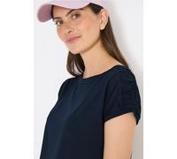 Kurzarm Shirt mit Boatneck und Raffung