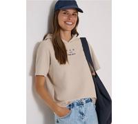 Kapuzenshirt CECIL, Damen, Gr. XXL (46), beige (cashmere beige), Jersey, Obermaterial: 90% Baumwolle, 10% Polyester, bedruckt, hüftlang, Shirts Kapuzenshirt, in Slub-Yarn-Optik, mit Print, Baumwollmix