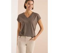 Kurzarm Shirt mit V-Neck in Unifarbe