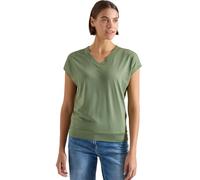 Kurzarm Shirt mit V-Neck in Unifarbe
