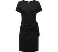 Shirtkleid RAGWEAR "Knotta", Damen, Gr. M (38), Normalgrößen, schwarz, Material: 95% Viskose, 5% Elasthan, modisch, figurumspielend ca. Mitte Oberschenkel, Rundhals, Kurzarm Ärmel ohne Ärmelschlitz ab