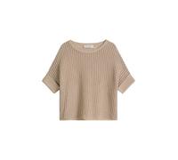 Kurzarm-Strickpullover boxy Beige S