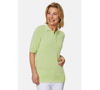 Kurzarmpullover GOLDNER "Kurzarm Strickpullover mit adrettem Kragen", Damen, Gr. 38, grün (birke), Obermaterial: 50% Baumwolle CO. 50% Polyacryl PAN., normal, Sonstiges, Pullover, Ohne (68642704-38) b