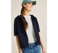 Cecil Damen Kurzarm Sweatjacke mit Kapuze in Blau, Gr: XXL