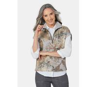 Kurzarmshirt GOLDNER "Kurzarm Sweatshirt", Damen, Gr. 46, grau (graumelange, gemustert), Obermaterial: 50% Baumwolle CO. 50% Polyester PES., gerade, keine/nicht relevant, Shirts, Metallisches Garn (99
