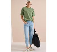 Sweater CECIL, Damen, Gr. XL (44), grün (deep matcha grün), Sweatware, Obermaterial: 84% Baumwolle, 16% Polyester, bedruckt, normal hüftbedeckend, Rundhals, abgesteppte Kante, Sweatshirts Sweater, Kur