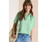 Kapuzensweatshirt CECIL, Damen, Gr. M (40), juicy lime, Sweatware, Obermaterial: 77% Polyester, 21% Viskose, 2% Elasthan. Futter: 50% Baumwolle, 50% Polyester, unifarben, hüftlang, V-Ausschnitt, Sweat