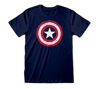 Kurzarm-T-Shirt Capitán América Captain America Shield Blau Unisex