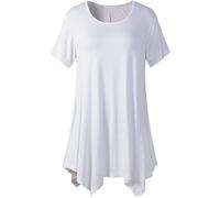 Kurzarm-Tops für Damen, Sommer-Tops, lockere Blusen, tägliche T-Shirts, lässige Oberteile, Basic-T-Shirts, Damen, Flügelärmel, einfarbig, Rundhals, Basic-T-Shirt, einfarbige T-Shirts für Damen