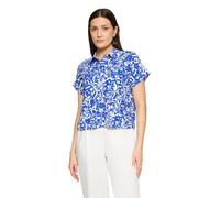 Kurzarmbluse BETTY BARCLAY "Damen mit Kragen", Damen, Gr. 36, weiß, blau, Web, Obermaterial: 55% Leinen, 45% Viskose, oversize kurz, Blusen (19603863-36) weiß, blau