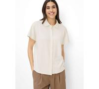 Kurzarmbluse BRAX "Style CELIA S", Damen, Gr. 38, hellbeige, 67% Viskose, 26% Polyester, 7% Elasthan, Blusen (10391512-38) hellbeige