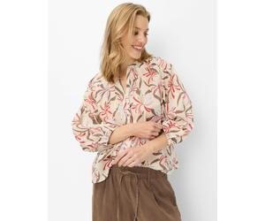 Kurzarmbluse BRAX "Style VALESCA", Damen, Gr. 48, ecru, Web, 100% Baumwolle, Blusen (66848460-48) ecru