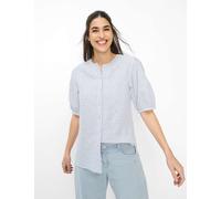 Kurzarmbluse BRAX "Style VEA", Damen, Gr. 36, dunkelblau, Web, 100% Baumwolle, Rundhals, Blusen (38294749-36) dunkelblau